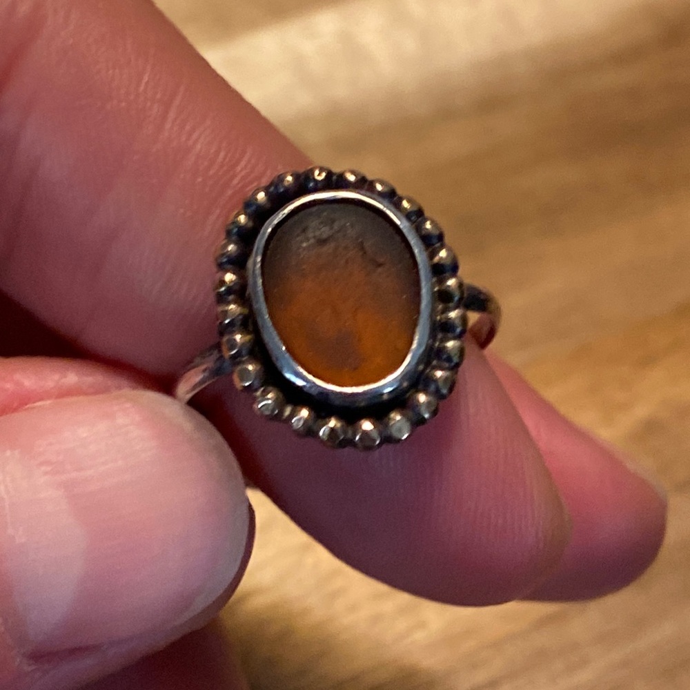 Brown Sea-glass Ring